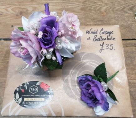 Silk Corsage & Buttonhole